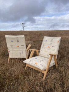 fauteuils scandinave, tissu nobilis